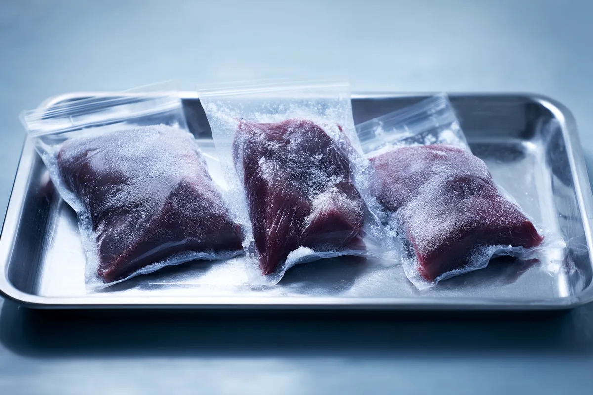 Portions de bonite emball&eacute;es sous vide pour cong&eacute;lation