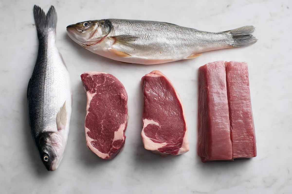 Bonite enti&egrave;re, darnes et filets c&ocirc;te &agrave; c&ocirc;te