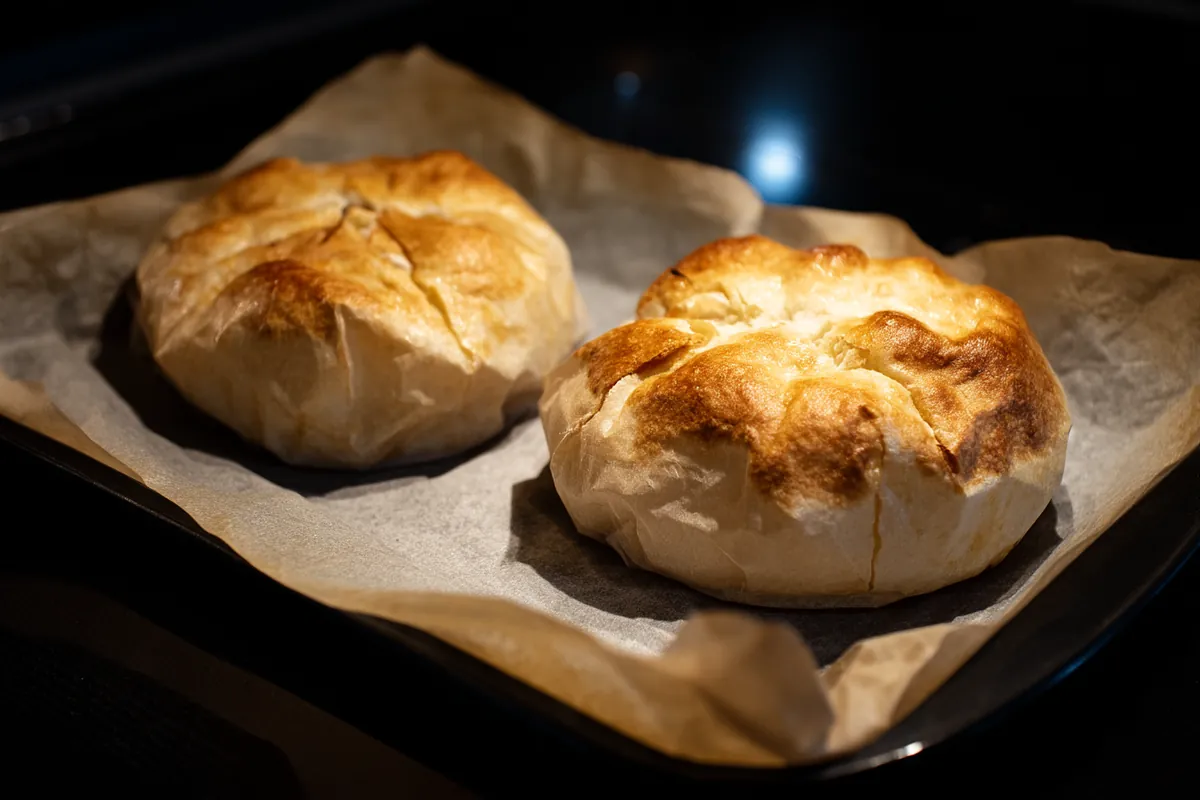 Papillotes gonfl&eacute;es &agrave; la sortie du four
