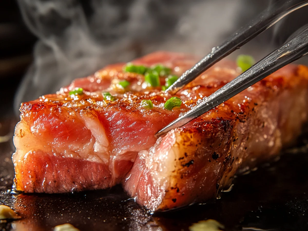 Bonite et grossesse : mercure, cuisson et fréquence autorisée 3 Coupe d'une darne de bonite montrant une cuisson uniforme à cœur