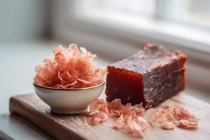 Bloc de bonite séchée et copeaux de katsuobushi